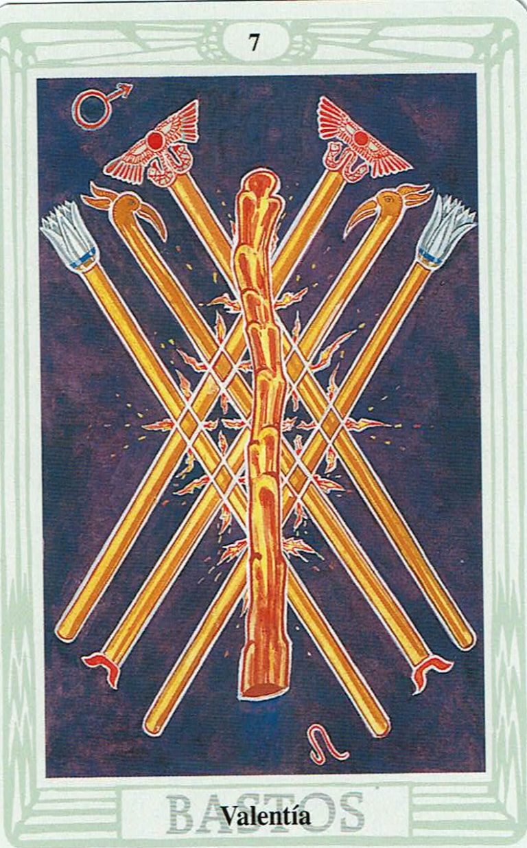 Siete de Bastos - Aleister Crowley Tarot Thoth