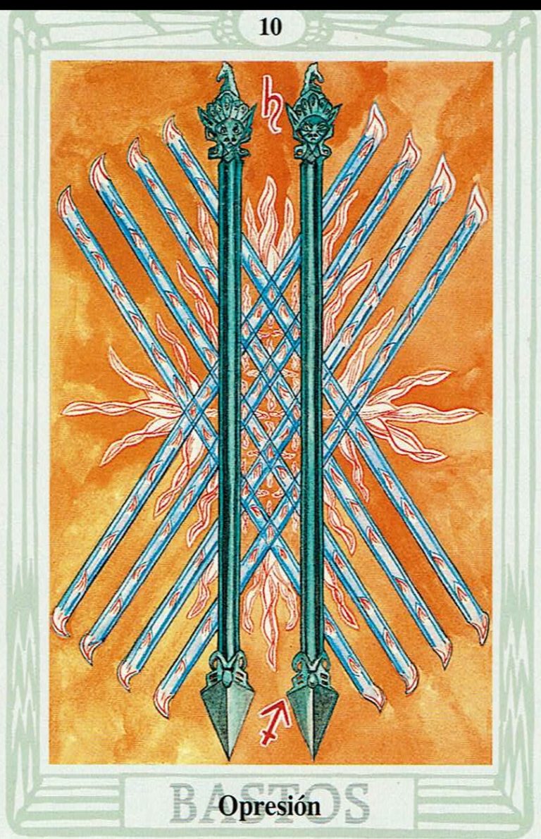 Diez de bastos - Aleister Crowley Tarot Thoth